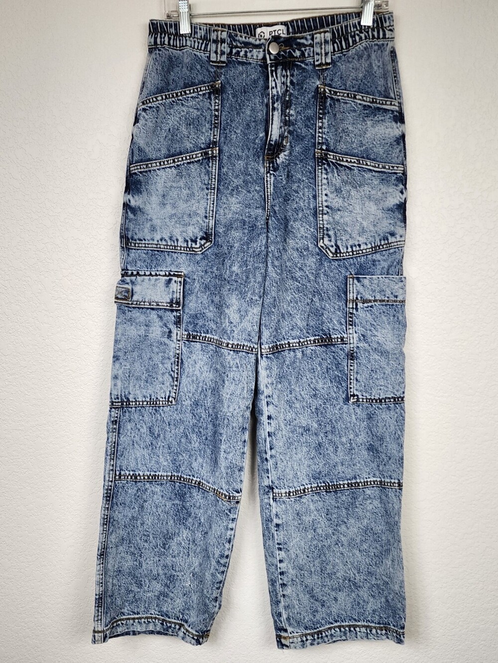 Cotton Vintage Wide Leg Size 30 Acid Wash Y2K Raver Jeans